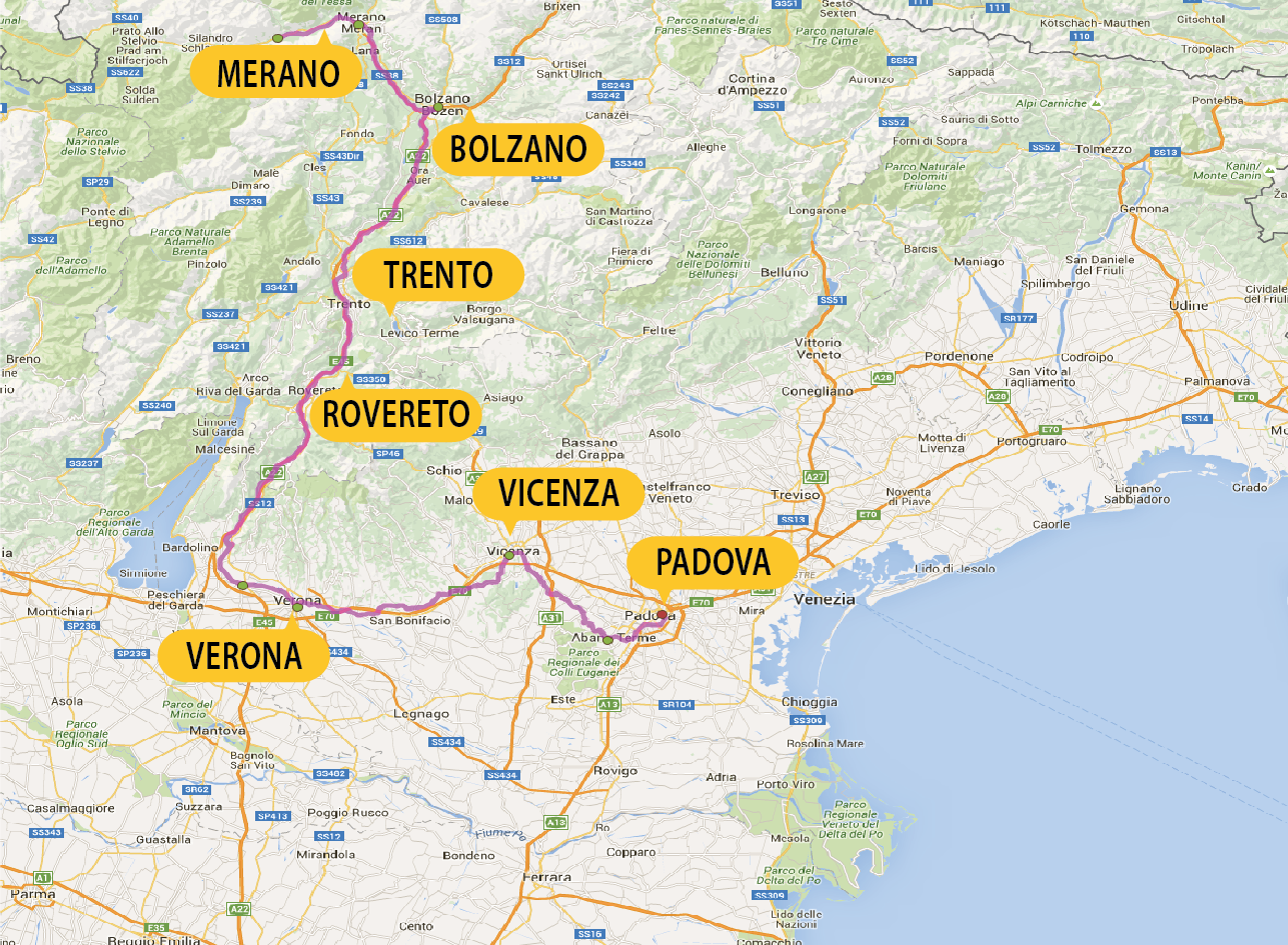 Busreis fietsvakantie Noord-Italië